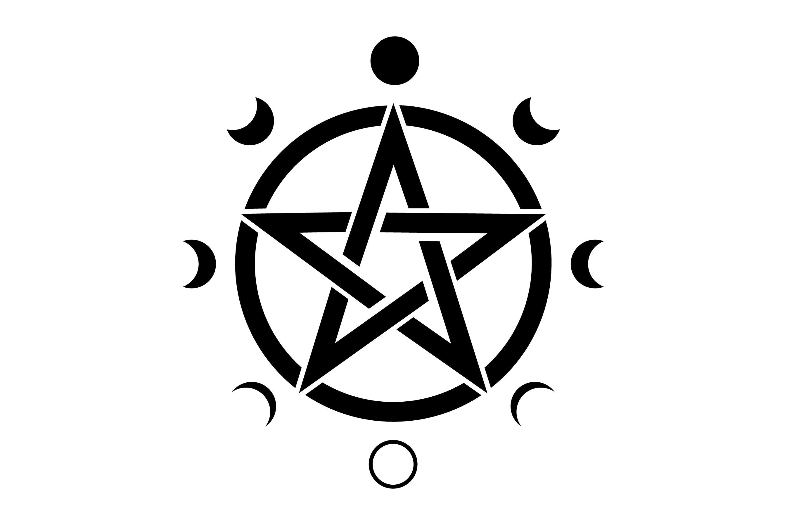 Wiccan Symbol and Moon Phases